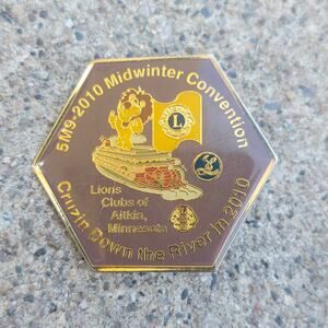 Lions Club 5M9 2010 Midwinter Convention Aitkin Minnesota Riverboat Enamel Pin